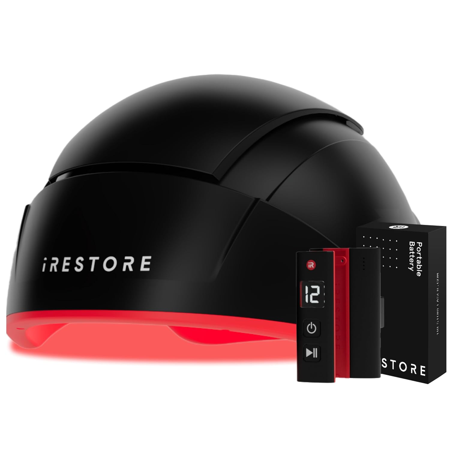 iRestore Elite laser cap for hair growth with rechargeable battery pack